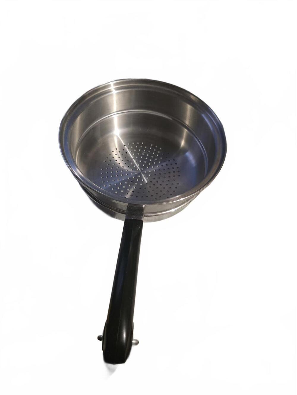 Vtg SaladMaster Stainless Steel Colander Insert with Black Handle